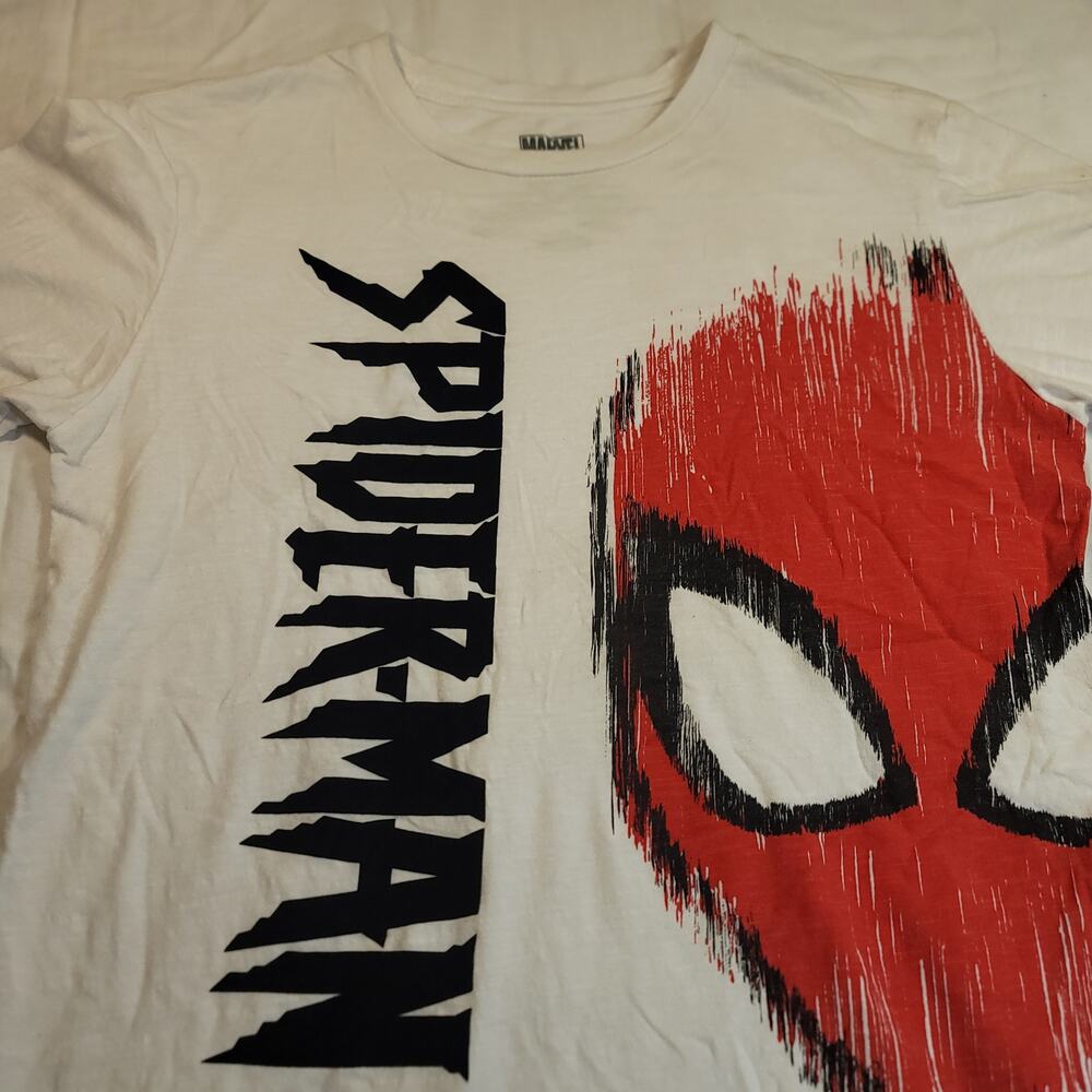 Marvel Spiderman Graphic Crew Neck Short Sleeve T-Shirt Youth Boys Size XL White